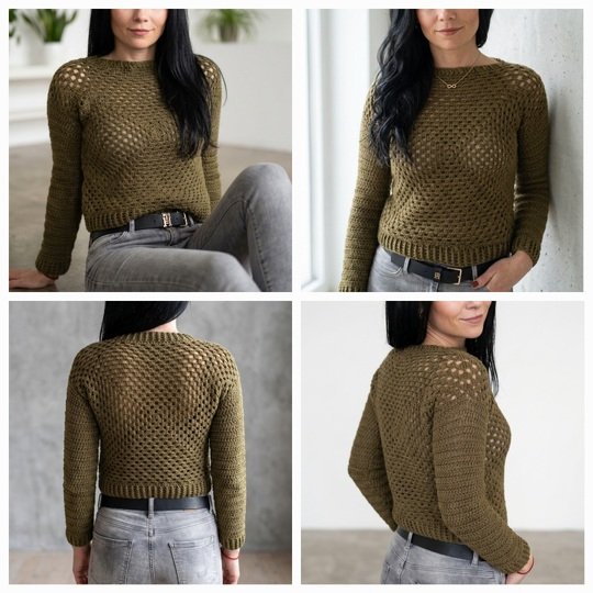 Sommerpulli Olivia häkeln - Granny Square Pulli XS - XXL / in allen Längen