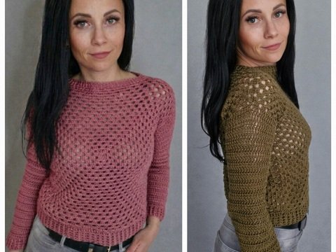 Sommerpulli Olivia häkeln - Granny Square Pulli XS - XXL / in allen Längen