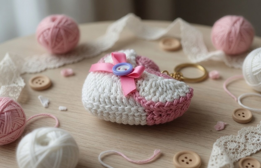 Crochet Heart Keychain Pattern + Video Tutorial English Only