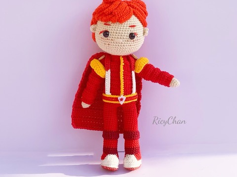 Crochet Doll Pattern (9inches): Red boy Amigurumi