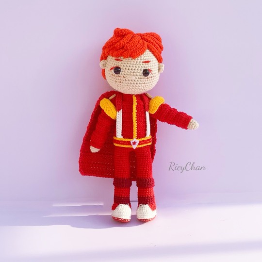 Crochet Doll Pattern (9inches): Red boy Amigurumi