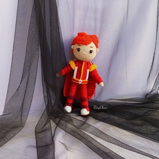 Crochet Doll Pattern (9inches): Red boy Amigurumi