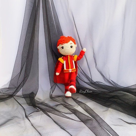 Crochet Doll Pattern (9inches): Red boy Amigurumi