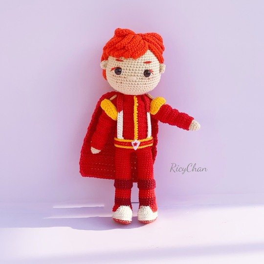 Crochet Doll Pattern (9inches): Red boy Amigurumi