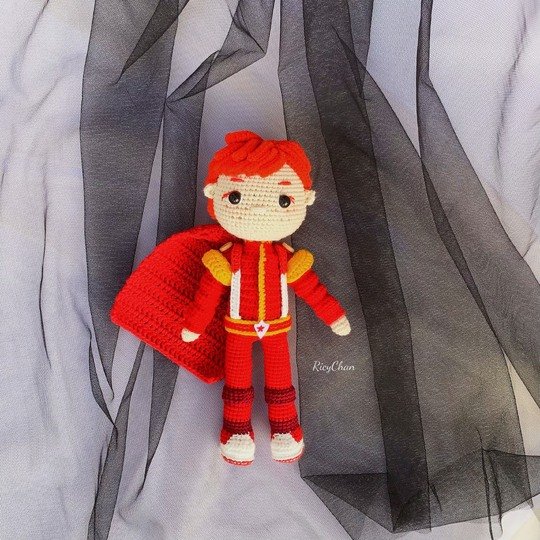 Crochet Doll Pattern (9inches): Red boy Amigurumi