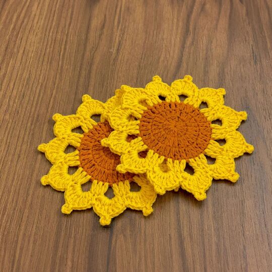 Sunflower Crochet Coasters PDF Pattern Tutorial