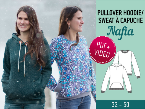 Pullover Hoodie Nafia - PDF Schnittmuster, Nähanleitung & Video