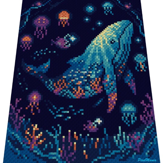 WHALE, pattern for c2c crochet blanket