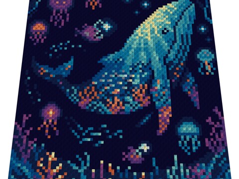 WHALE, pattern for c2c crochet blanket