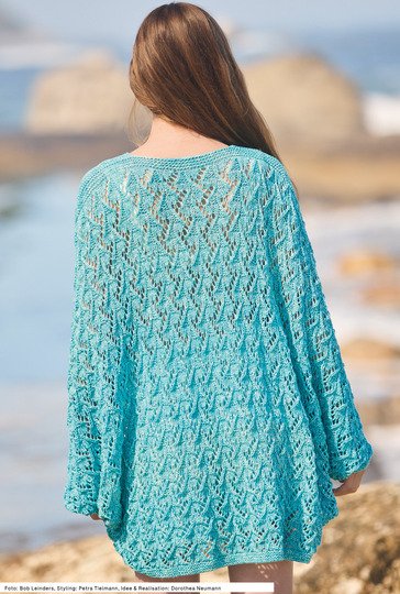 Poncho mit Ajourmuster