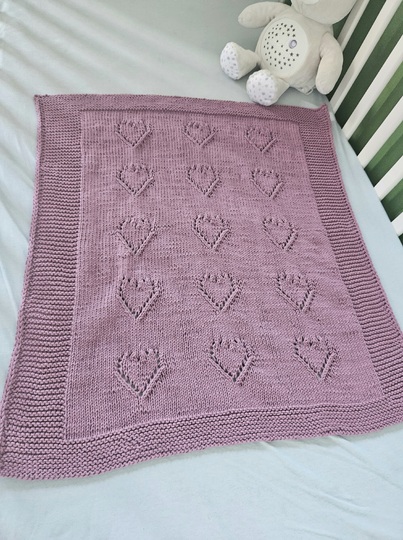 Strickanleitung Sweethearts Baby Decke