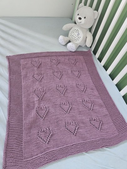 Strickanleitung Sweethearts Baby Decke