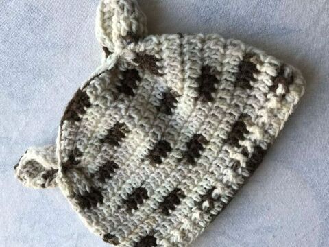 Babymützchen "Kätzchen" Für Kopfumfang 34/36