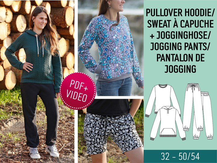 Set Jogginghose Laiska + Hoodie Nafia Schnittmuster, Nähanleitung & Video