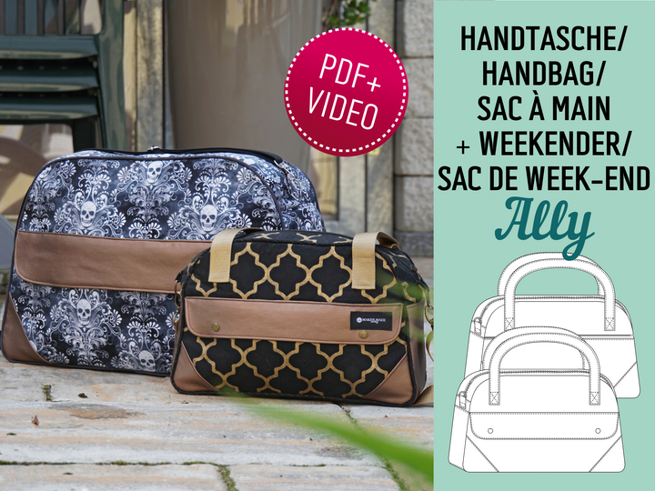 Ally Handbag + Weekender - PDF Pattern, Sewing Instructions & Video