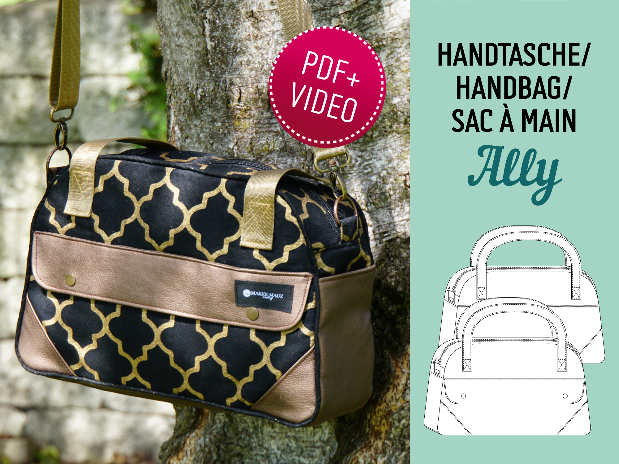 Ally Color Patterns Ally Handbag β PDF Pattern, Sewing Instructions & Video