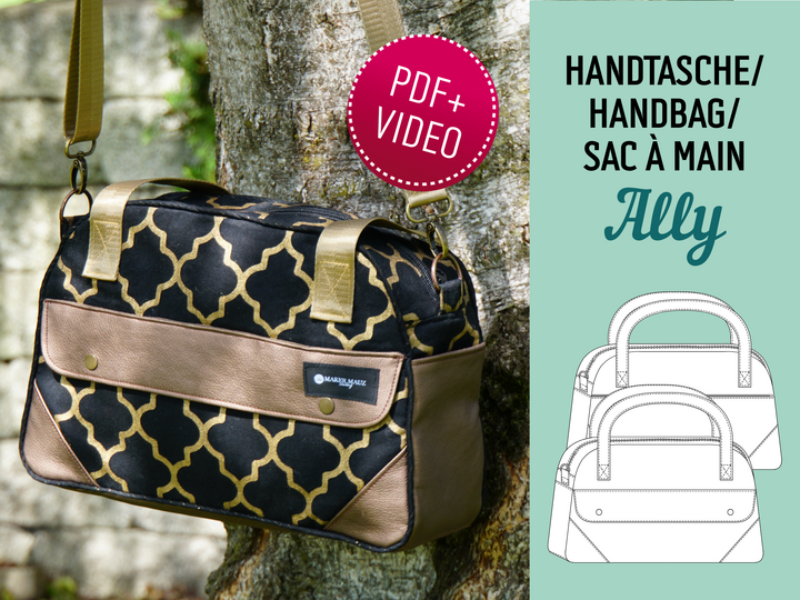Handtasche Ally - PDF Schnittmuster, Nähanleitung & Video