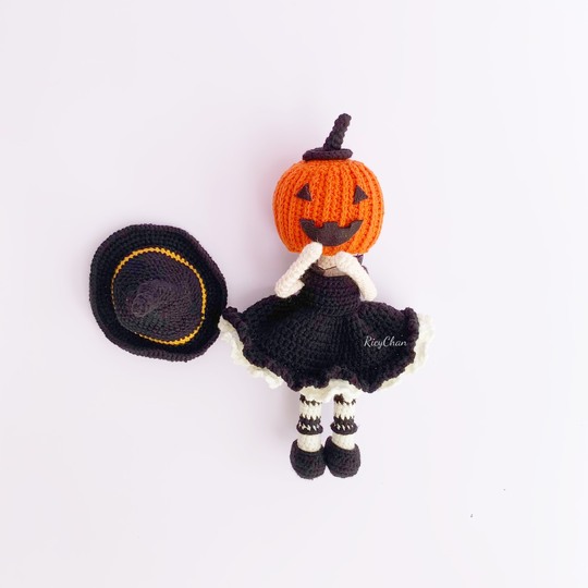 Crochet Witch Doll Pattern: Pumpkin Amigurumi (PDF English Tutorial)