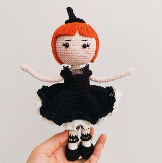 Crochet Witch Doll Pattern: Pumpkin Amigurumi (PDF English Tutorial)