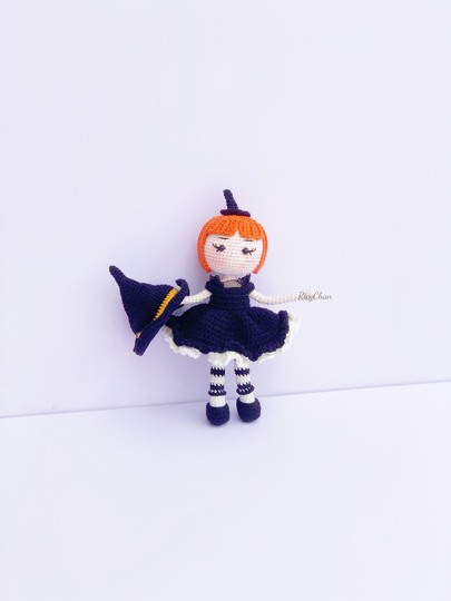 Crochet Witch Doll Pattern: Pumpkin Amigurumi (PDF English Tutorial)