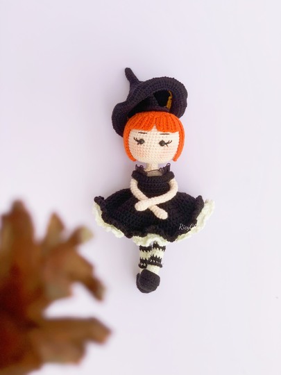Crochet Witch Doll Pattern: Pumpkin Amigurumi (PDF English Tutorial)