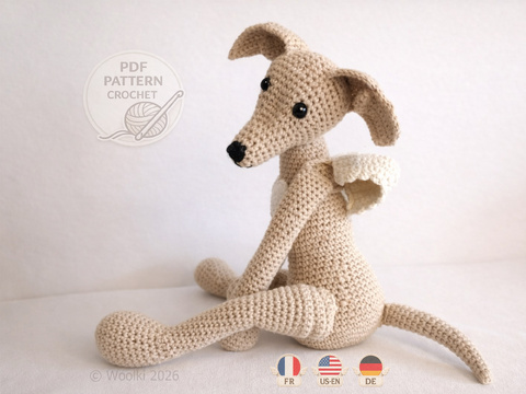 Atis the Messenger – Crochet Pattern PDF – Greyhound FR US EN DE