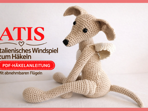 Italienisches Windspiel Häkelanleitung – Atis der Bote Amigurumi