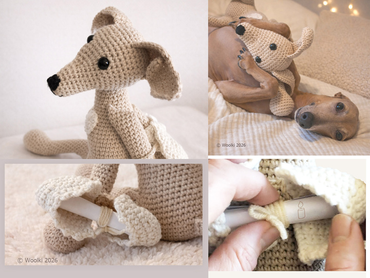 Atis the Messenger – PDF Crochet Pattern – Italian Greyhound Dog Amigurumi