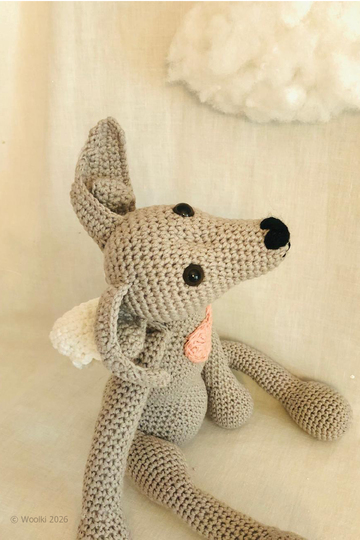 Atis the Messenger – PDF Crochet Pattern – Italian Greyhound Dog Amigurumi