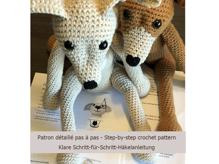 Atis the Messenger – PDF Crochet Pattern – Italian Greyhound Dog Amigurumi