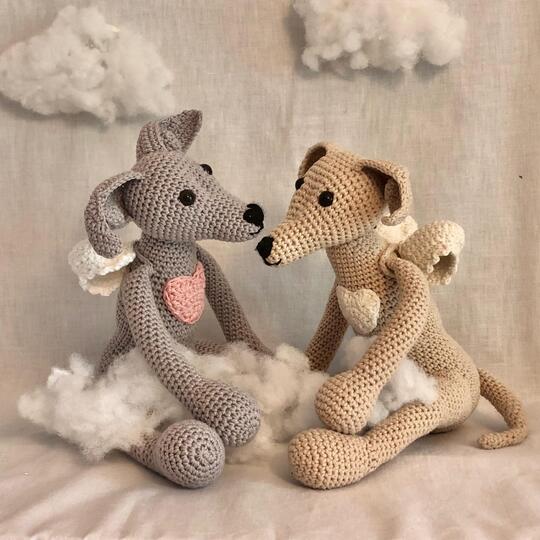 Atis the Messenger – PDF Crochet Pattern – Italian Greyhound Dog Amigurumi