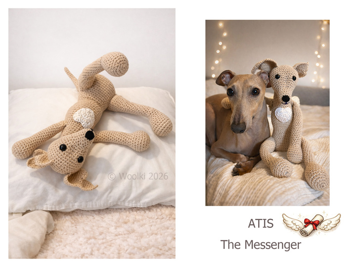 Italienisches Windspiel Häkelanleitung – Atis der Bote Amigurumi