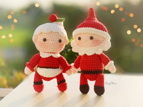 Santa Couple Crochet Pattern: Amigurumi Doll Bundle (PDF - US Term)