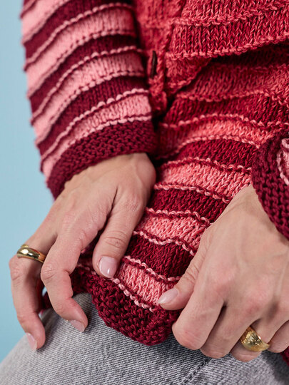 RAGLANJACKE HILDE … IM STREIFENMUSTER GESTRICKT