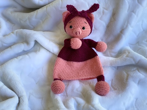 Crochet Pattern Pig Amigurumi, Comforter Cuddly Pig