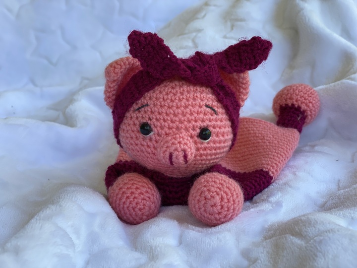 Crochet Pattern Pig Amigurumi, Comforter Cuddly Pig