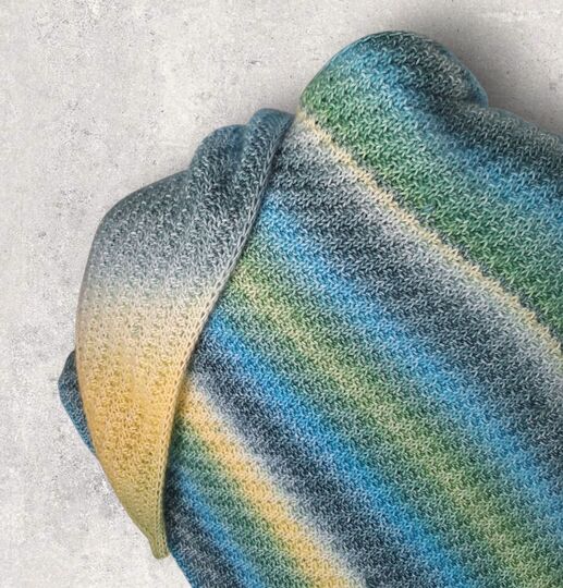 Strickanleitung asymmetrisches Schultertuch, Dreieckstuch    #381