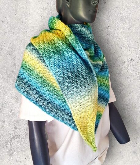 Strickanleitung asymmetrisches Schultertuch, Dreieckstuch    #381