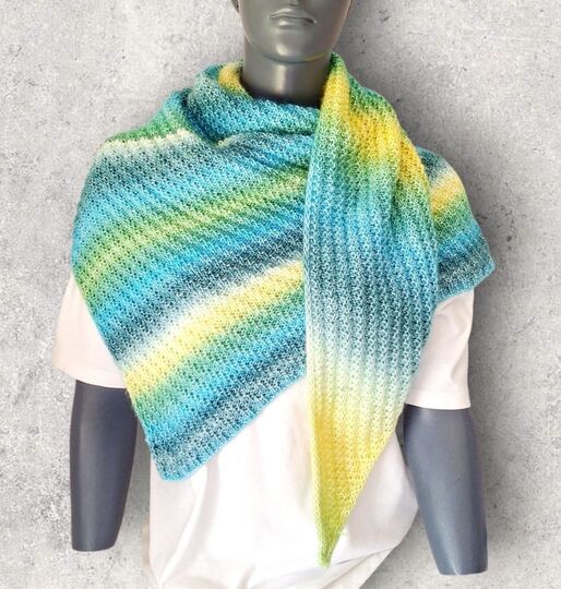 Strickanleitung asymmetrisches Schultertuch, Dreieckstuch    #381