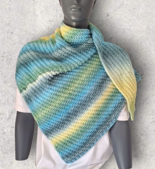 Strickanleitung asymmetrisches Schultertuch, Dreieckstuch    #381