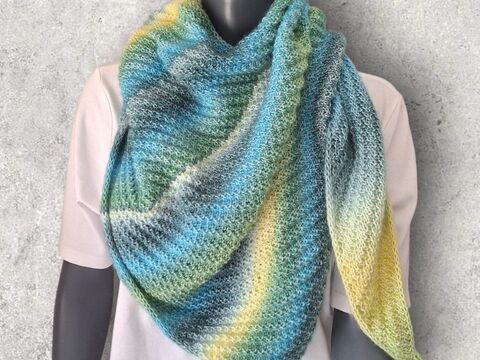 Strickanleitung asymmetrisches Schultertuch, Dreieckstuch    #380