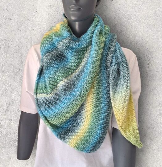 Strickanleitung asymmetrisches Schultertuch, Dreieckstuch    #381