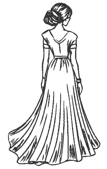 Stickdatei - Frau im langen Kleid / Dame im Abendkleid