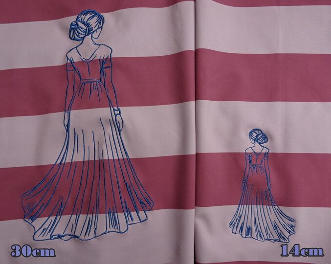 Stickdatei - Frau im langen Kleid / Dame im Abendkleid