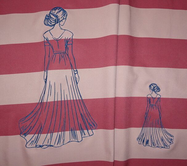 Stickdatei - Frau im langen Kleid / Dame im Abendkleid
