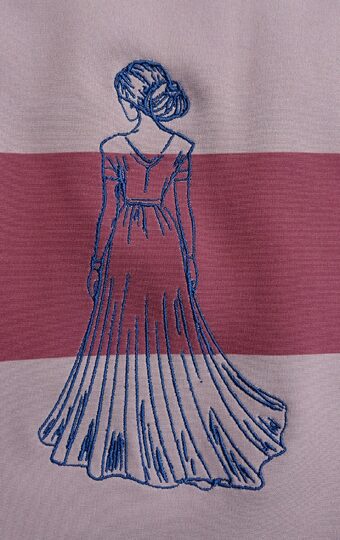 Stickdatei - Frau im langen Kleid / Dame im Abendkleid