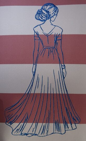 Stickdatei - Frau im langen Kleid / Dame im Abendkleid