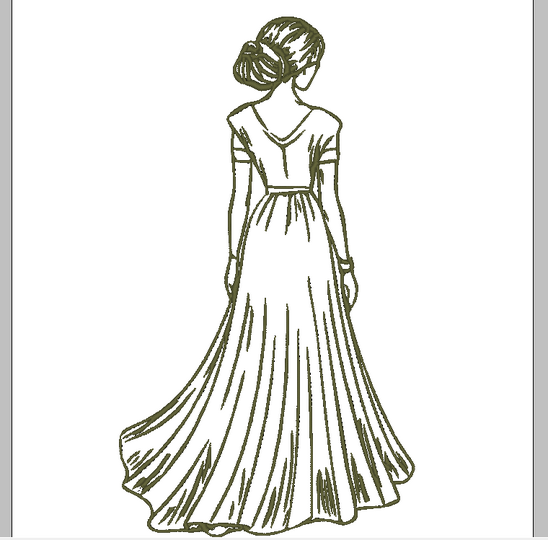 Stickdatei - Frau im langen Kleid / Dame im Abendkleid