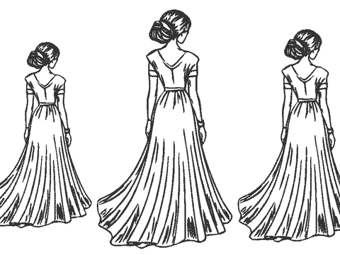 Stickdatei - Frau im langen Kleid / Dame im Abendkleid