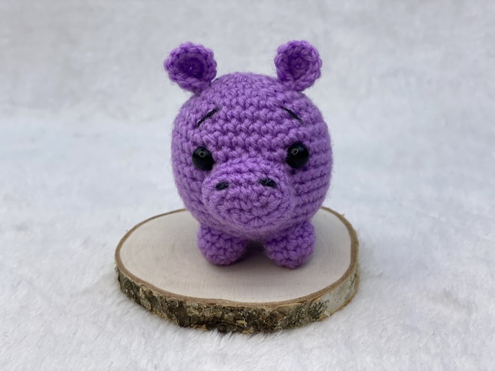 Crochet Pattern Little Hippo 7cm, Pocket Size Toy Pattern